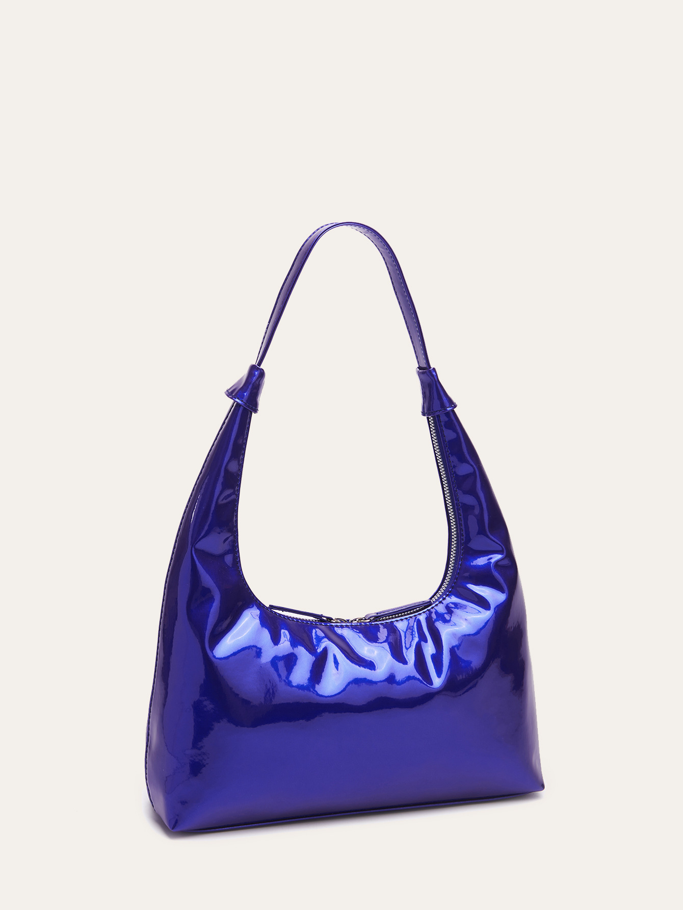 Retro Patent Leather Baguette Bag