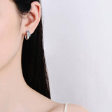 Square-Shaped Moissanite Hoop Earrings