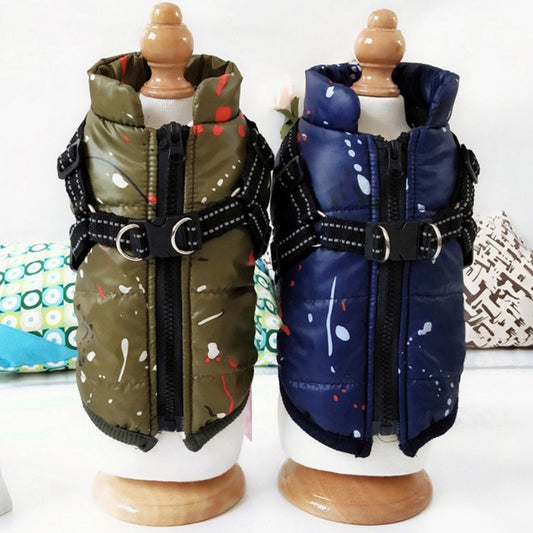Winter Dog Clothes Waterproof Pet Warm Padded Vest Zipper Jacket Coat For Small Medium Large Dogs Chihuahua Pug Ropa Para Perros