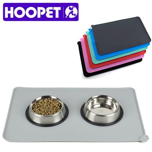 HOOPET Waterproof Pet Mat For Dog Cat Solid Color Silicone Pet Food Pad Pet Bowl Drinking Mat Dog Feeding Easy Washing