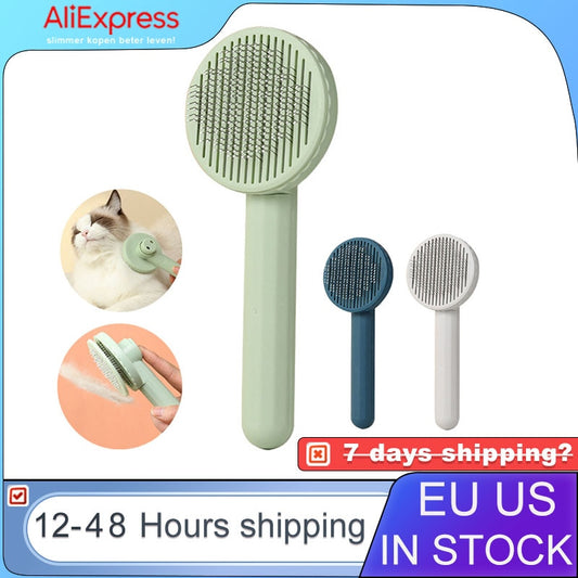 Pet Hair Remover Brush For Cats Dog Hair Remover Brush Pet Hair Shedding Self Cleaning Comb Pet Grooming Tools Pet Comb