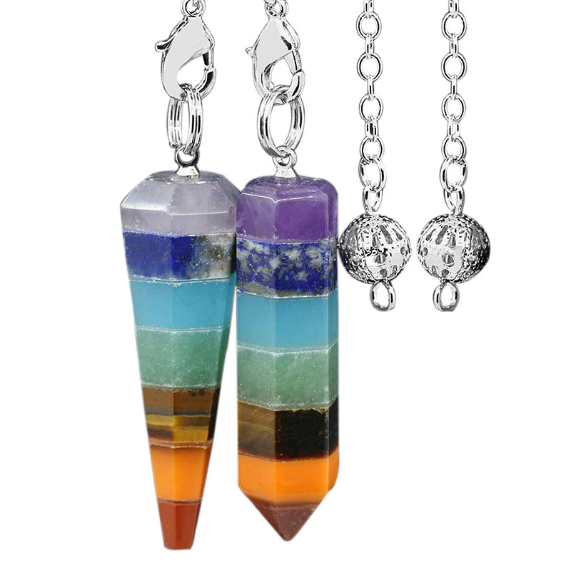 Geometrical Rainbow Semi-Precious Stone Pendant