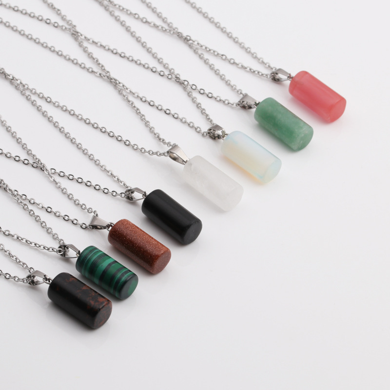 Retro Cylindrical Pendant Necklace