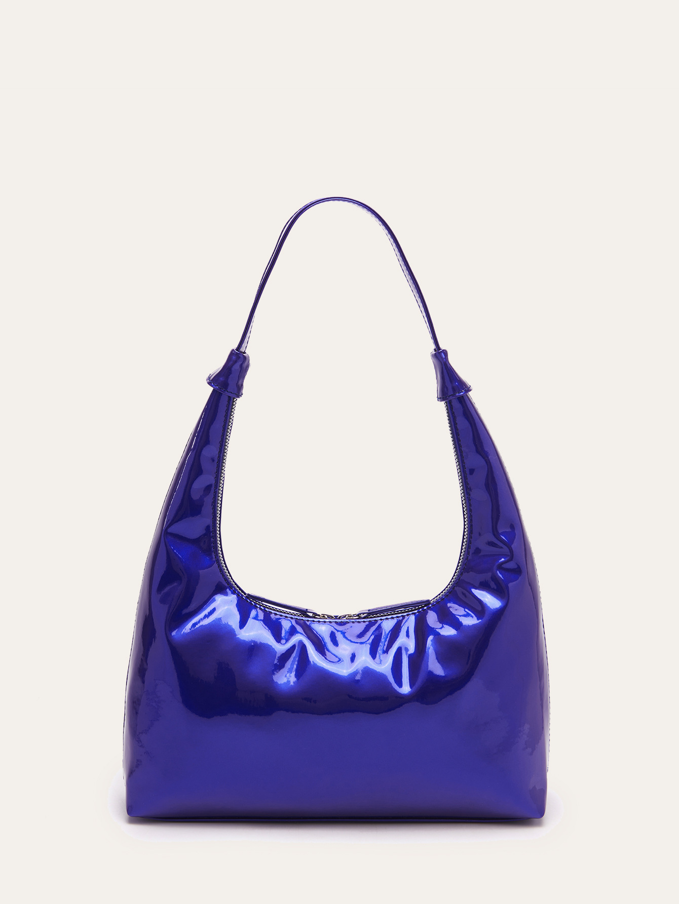 Retro Patent Leather Baguette Bag