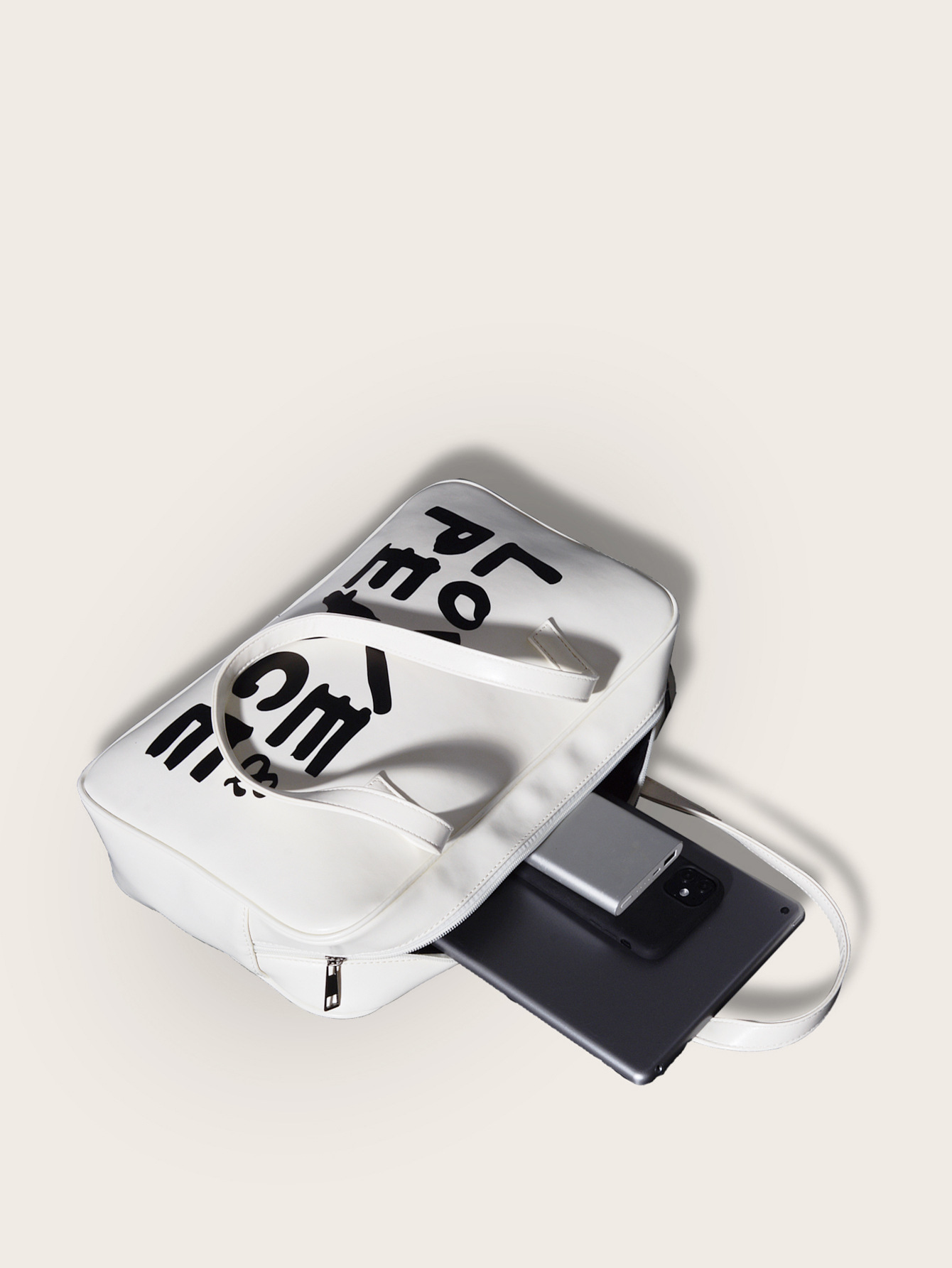 Letter Print Shoulder Bag