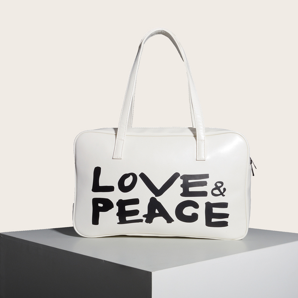 Letter Print Shoulder Bag