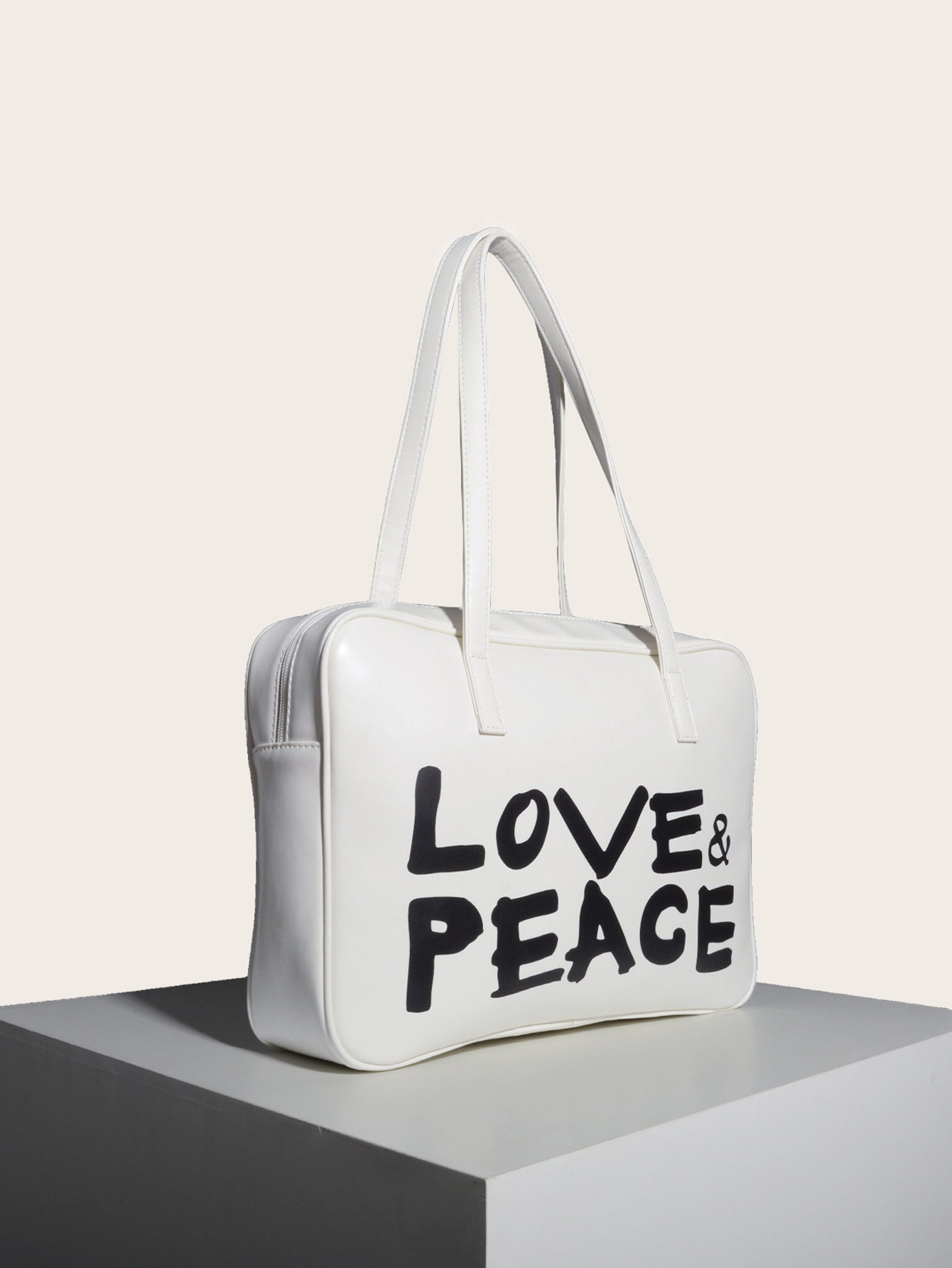 Letter Print Shoulder Bag