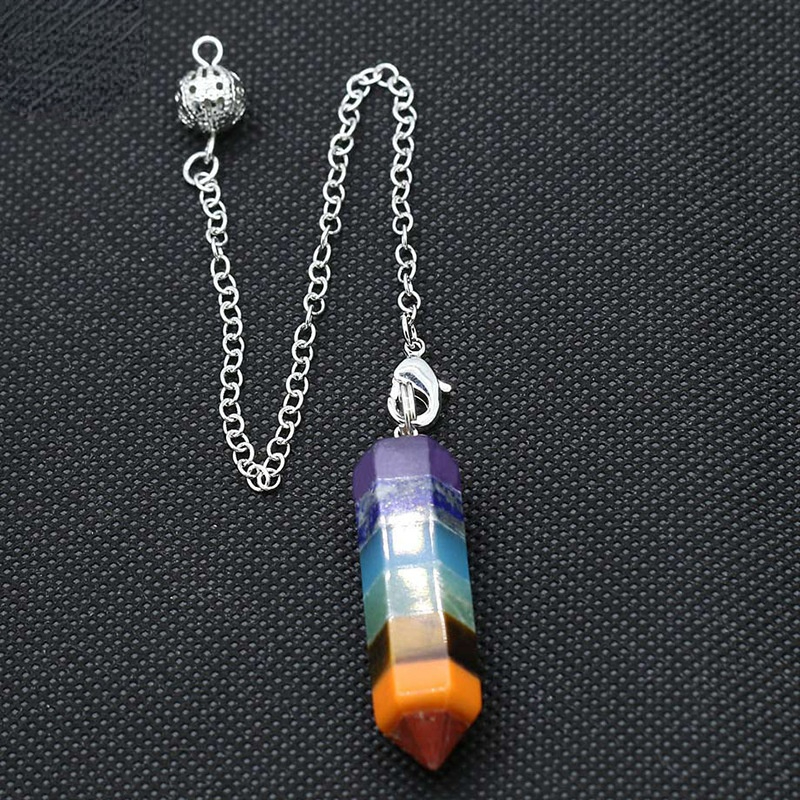 Geometrical Rainbow Semi-Precious Stone Pendant