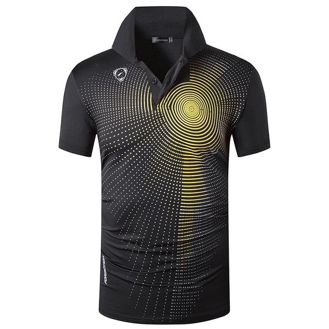 jeansian Men's Sport Tee Polo Shirts POLOS Poloshirts Golf Tennis Badminton Dry Fit Short Sleeve LSL243 Red2