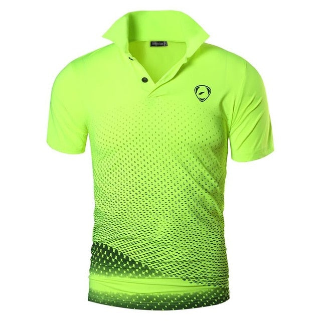 jeansian Men's Sport Tee Polo Shirts POLOS Poloshirts Golf Tennis Badminton Dry Fit Short Sleeve LSL243 Red2