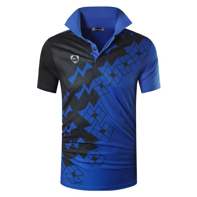 jeansian Men's Sport Tee Polo Shirts POLOS Poloshirts Golf Tennis Badminton Dry Fit Short Sleeve LSL243 Red2