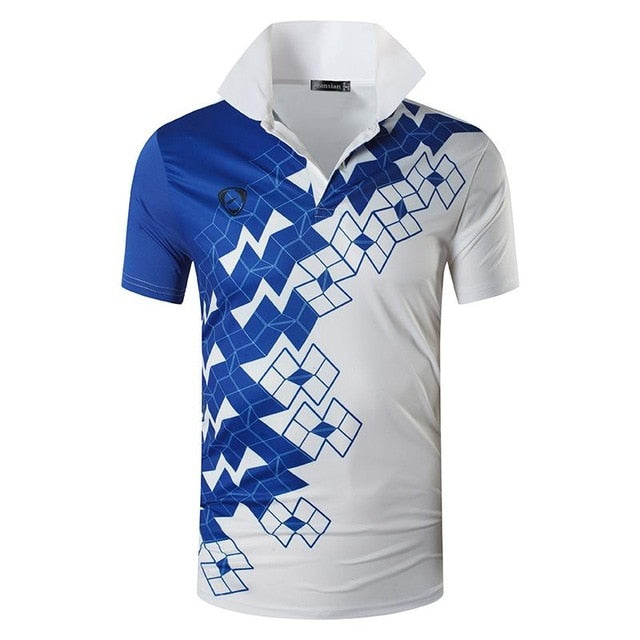 jeansian Men's Sport Tee Polo Shirts POLOS Poloshirts Golf Tennis Badminton Dry Fit Short Sleeve LSL243 Red2