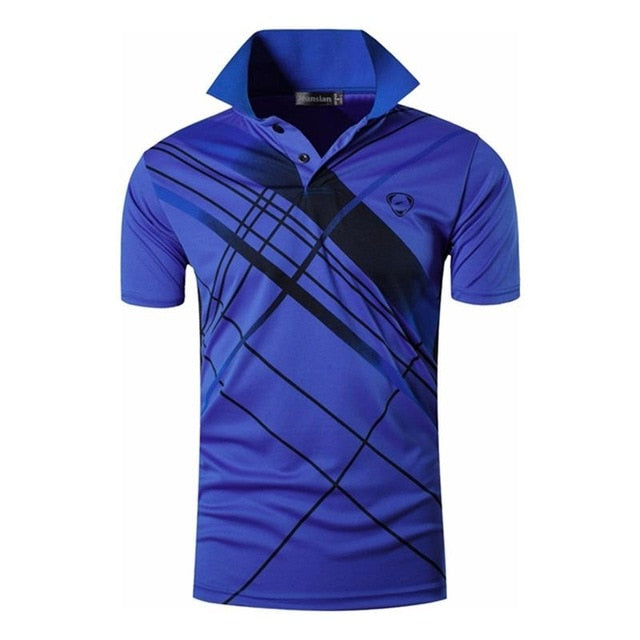 jeansian Men's Sport Tee Polo Shirts POLOS Poloshirts Golf Tennis Badminton Dry Fit Short Sleeve LSL243 Red2