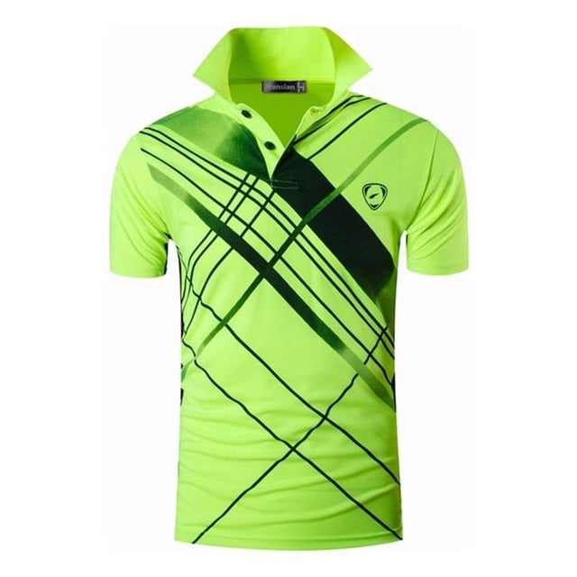 jeansian Men's Sport Tee Polo Shirts POLOS Poloshirts Golf Tennis Badminton Dry Fit Short Sleeve LSL243 Red2