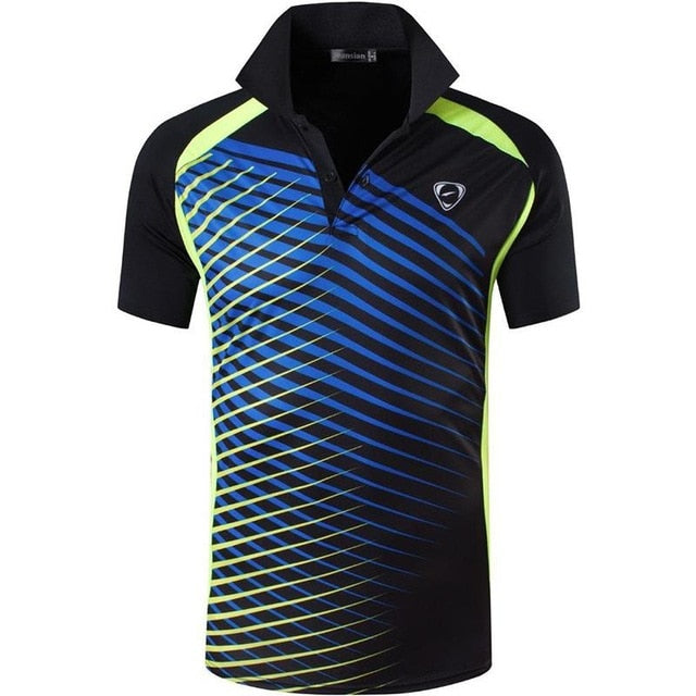 jeansian Men's Sport Tee Polo Shirts POLOS Poloshirts Golf Tennis Badminton Dry Fit Short Sleeve LSL243 Red2