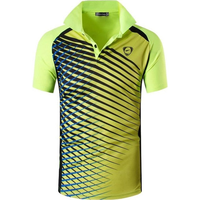jeansian Men's Sport Tee Polo Shirts POLOS Poloshirts Golf Tennis Badminton Dry Fit Short Sleeve LSL243 Red2