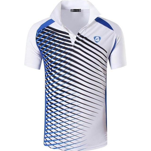 jeansian Men's Sport Tee Polo Shirts POLOS Poloshirts Golf Tennis Badminton Dry Fit Short Sleeve LSL243 Red2