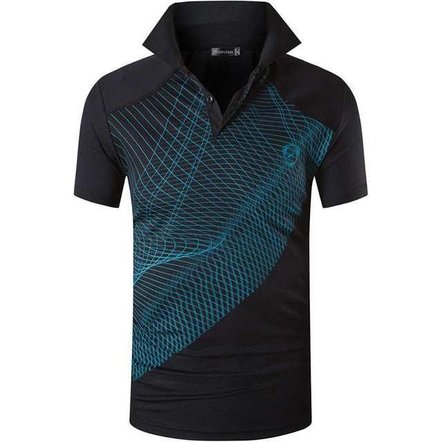 jeansian Men's Sport Tee Polo Shirts POLOS Poloshirts Golf Tennis Badminton Dry Fit Short Sleeve LSL243 Red2