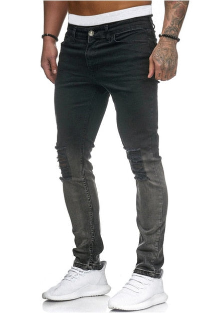 Fashion Men Skinny Jeans Stretchy Denim Slim Long Camouflage Pants Frayed Rip Bike Men Ripped Jeans 20 styles