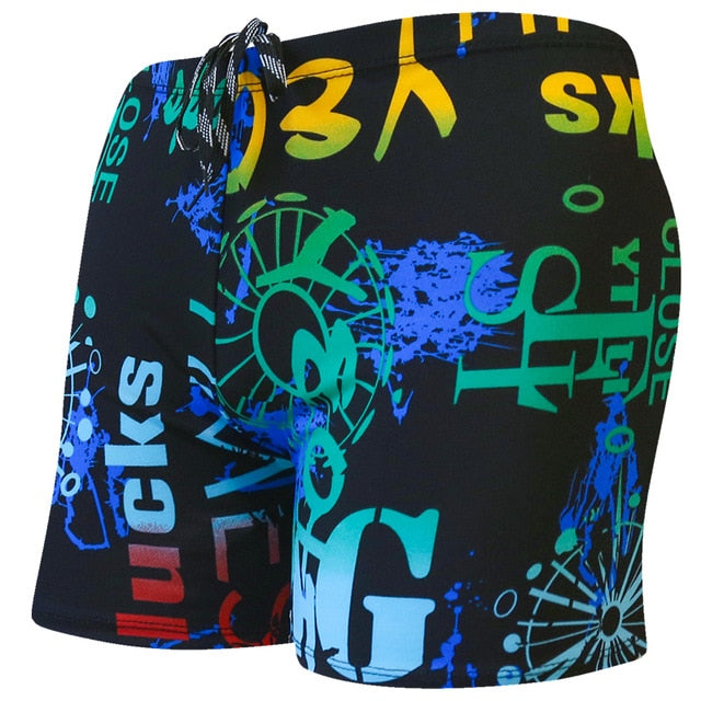 Summer Adult Swimming Trunks Men Swim Trunks Male Printing Boxer Swim Shorts Beach Surf Swimsuit Elastic Bathing Suit Swimwear