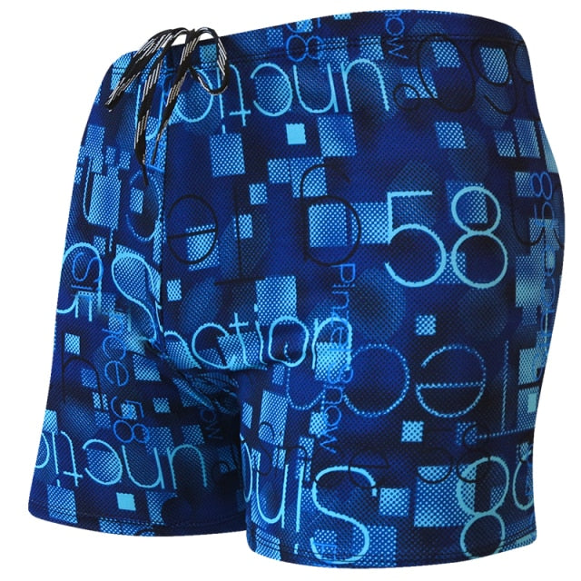 Summer Adult Swimming Trunks Men Swim Trunks Male Printing Boxer Swim Shorts Beach Surf Swimsuit Elastic Bathing Suit Swimwear