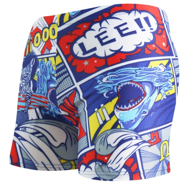 Summer Adult Swimming Trunks Men Swim Trunks Male Printing Boxer Swim Shorts Beach Surf Swimsuit Elastic Bathing Suit Swimwear