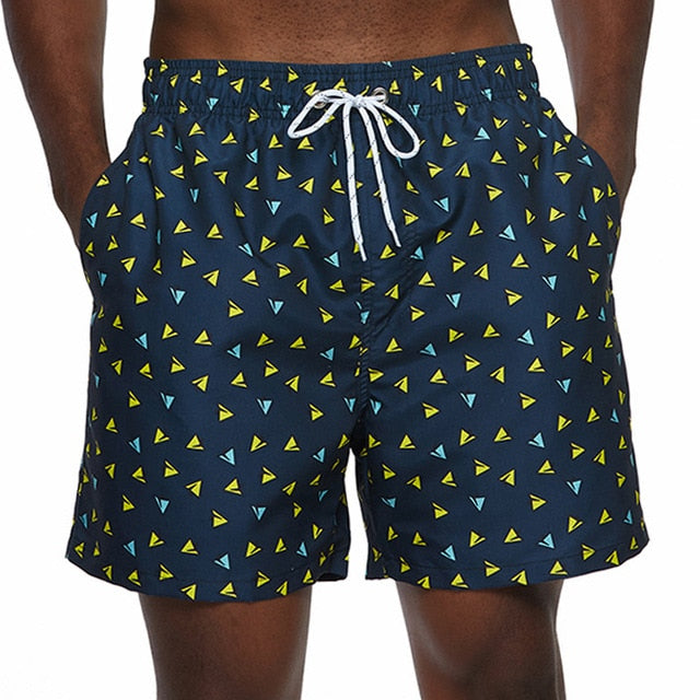 New Men's Swim Trunks Quick Dry Beach Shorts with Pockets Short Swiming Trunks with Mesh Lining Swimwear Bathing Suits