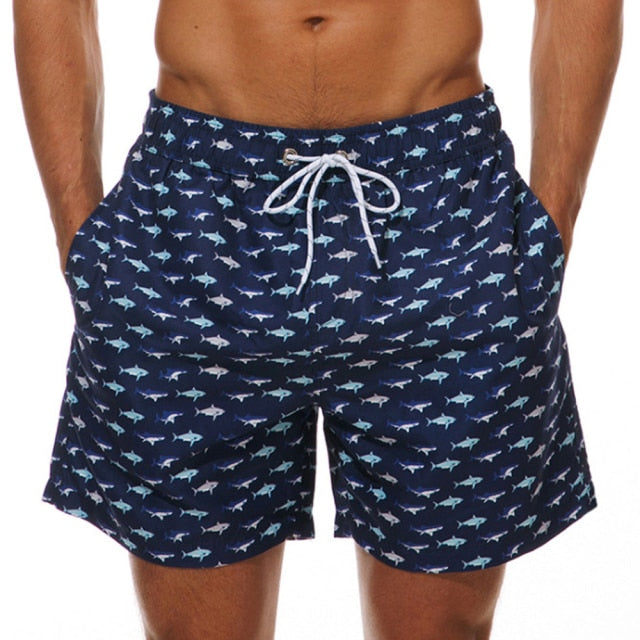 New Men's Swim Trunks Quick Dry Beach Shorts with Pockets Short Swiming Trunks with Mesh Lining Swimwear Bathing Suits