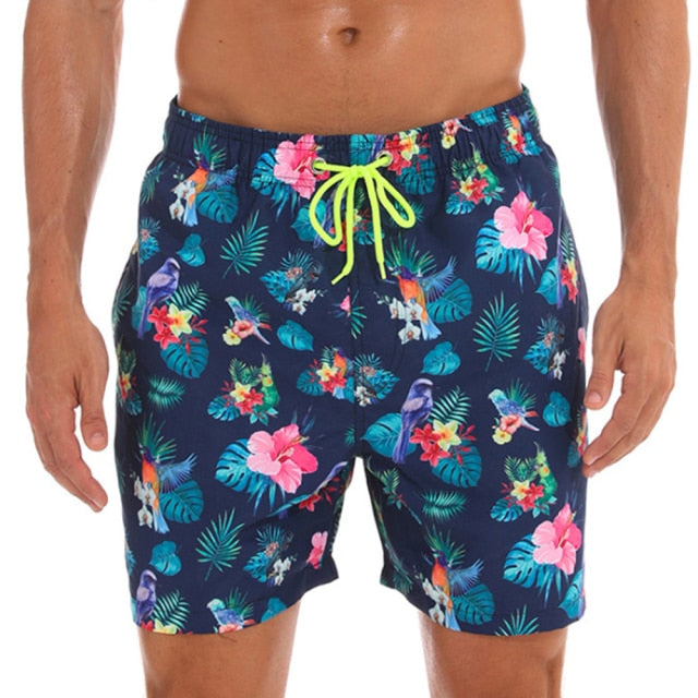New Men's Swim Trunks Quick Dry Beach Shorts with Pockets Short Swiming Trunks with Mesh Lining Swimwear Bathing Suits