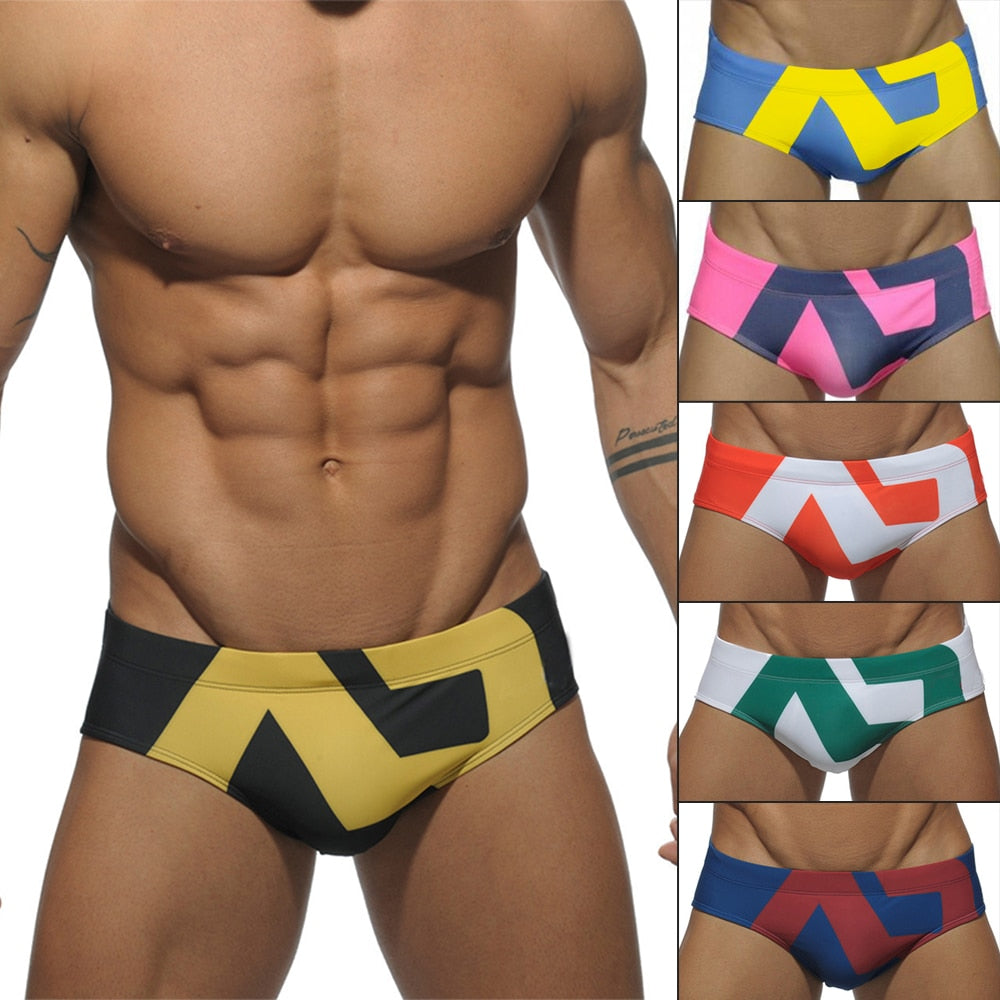 Printing Men Swimwear 2020 Sexy Summer Swimsuit Briefs Low Waist Bathing Suit Bulge Beach Wear Fashion Short Sport Homme Swim
