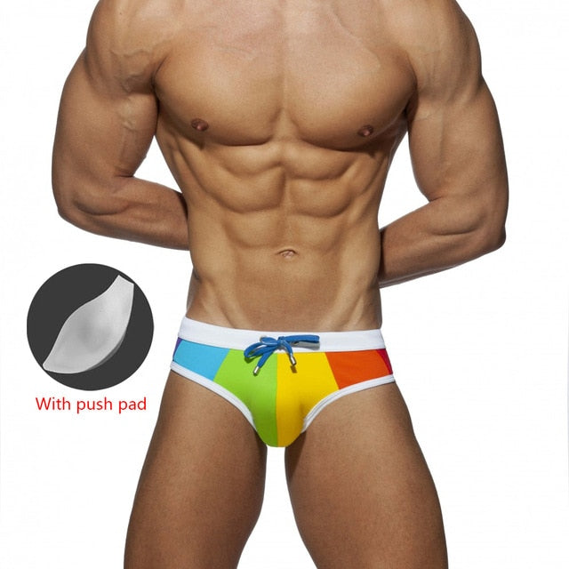 Printing Men Swimwear 2020 Sexy Summer Swimsuit Briefs Low Waist Bathing Suit Bulge Beach Wear Fashion Short Sport Homme Swim