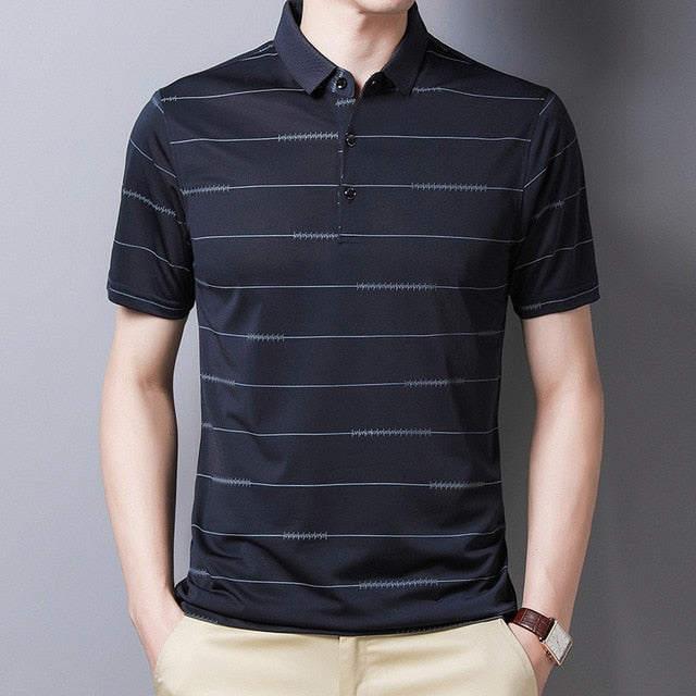 Ymwmhu 2021 New Arrival Polo Shirt Striped Short Sleeve Summer Cool Shirt Streetwear Fashion Male Polo Shirt Men Tops Clothes