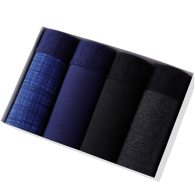 4pcs Set Men Boxer Shorts Soft Boxers for Men's Panties Men’s Underpants Male Cotton Sexy Underwear Boxershorts Family Calecon