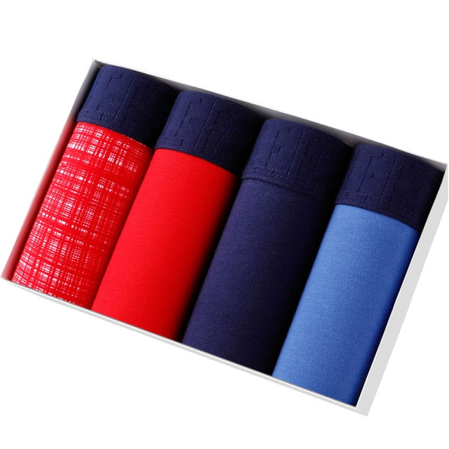 4pcs Set Men Boxer Shorts Soft Boxers for Men's Panties Men’s Underpants Male Cotton Sexy Underwear Boxershorts Family Calecon