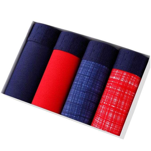 4pcs Set Men Boxer Shorts Soft Boxers for Men's Panties Men’s Underpants Male Cotton Sexy Underwear Boxershorts Family Calecon