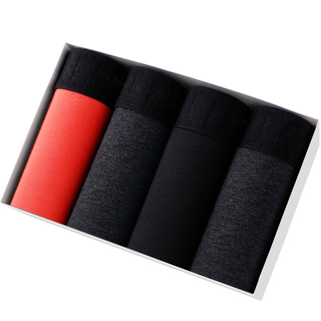 4pcs Set Men Boxer Shorts Soft Boxers for Men's Panties Men’s Underpants Male Cotton Sexy Underwear Boxershorts Family Calecon