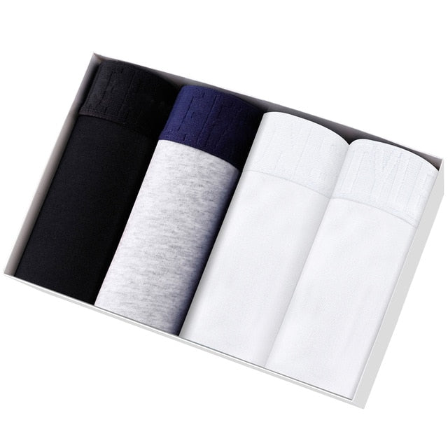 4pcs Set Men Boxer Shorts Soft Boxers for Men's Panties Men’s Underpants Male Cotton Sexy Underwear Boxershorts Family Calecon