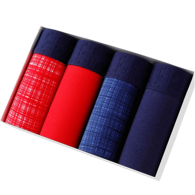 4pcs Set Men Boxer Shorts Soft Boxers for Men's Panties Men’s Underpants Male Cotton Sexy Underwear Boxershorts Family Calecon