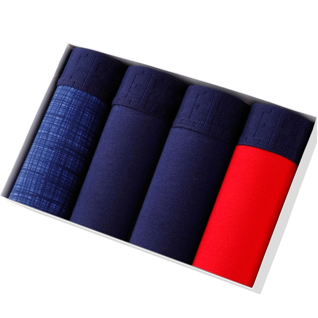 4pcs Set Men Boxer Shorts Soft Boxers for Men's Panties Men’s Underpants Male Cotton Sexy Underwear Boxershorts Family Calecon