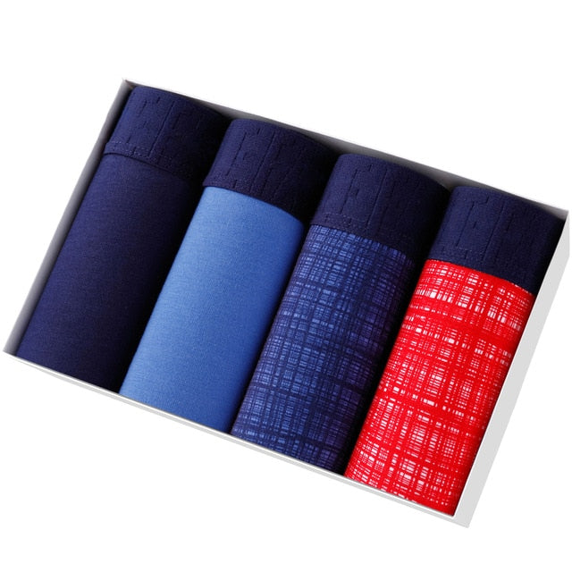 4pcs Set Men Boxer Shorts Soft Boxers for Men's Panties Men’s Underpants Male Cotton Sexy Underwear Boxershorts Family Calecon