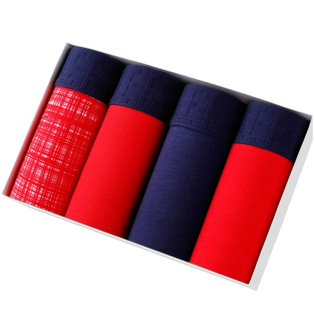 4pcs Set Men Boxer Shorts Soft Boxers for Men's Panties Men’s Underpants Male Cotton Sexy Underwear Boxershorts Family Calecon