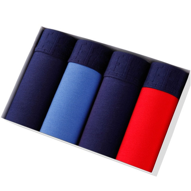 4pcs Set Men Boxer Shorts Soft Boxers for Men's Panties Men’s Underpants Male Cotton Sexy Underwear Boxershorts Family Calecon