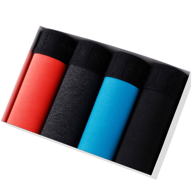 4pcs Set Men Boxer Shorts Soft Boxers for Men's Panties Men’s Underpants Male Cotton Sexy Underwear Boxershorts Family Calecon