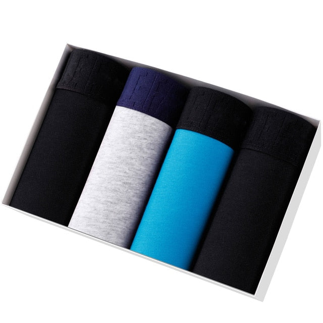 4pcs Set Men Boxer Shorts Soft Boxers for Men's Panties Men’s Underpants Male Cotton Sexy Underwear Boxershorts Family Calecon