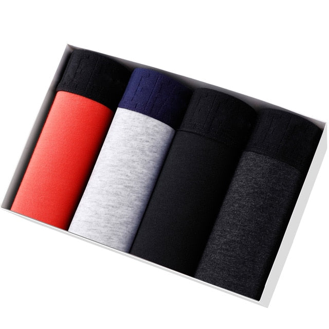 4pcs Set Men Boxer Shorts Soft Boxers for Men's Panties Men’s Underpants Male Cotton Sexy Underwear Boxershorts Family Calecon