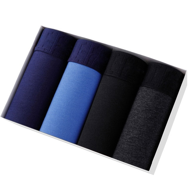 4pcs Set Men Boxer Shorts Soft Boxers for Men's Panties Men’s Underpants Male Cotton Sexy Underwear Boxershorts Family Calecon