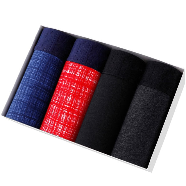 4pcs Set Men Boxer Shorts Soft Boxers for Men's Panties Men’s Underpants Male Cotton Sexy Underwear Boxershorts Family Calecon