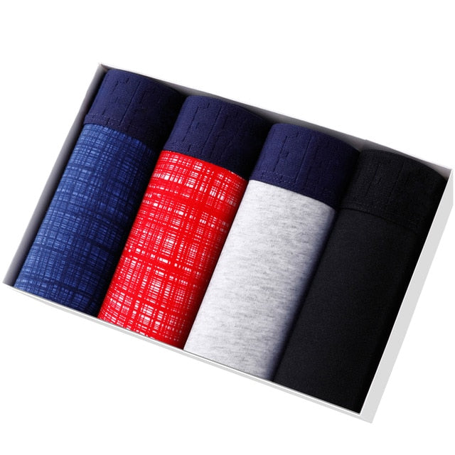 4pcs Set Men Boxer Shorts Soft Boxers for Men's Panties Men’s Underpants Male Cotton Sexy Underwear Boxershorts Family Calecon