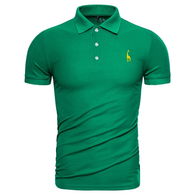 NEGIZBER New Man Polo Shirt Mens Casual Deer Embroidery Cotton Polo shirt Men Short Sleeve High Quantity polo men