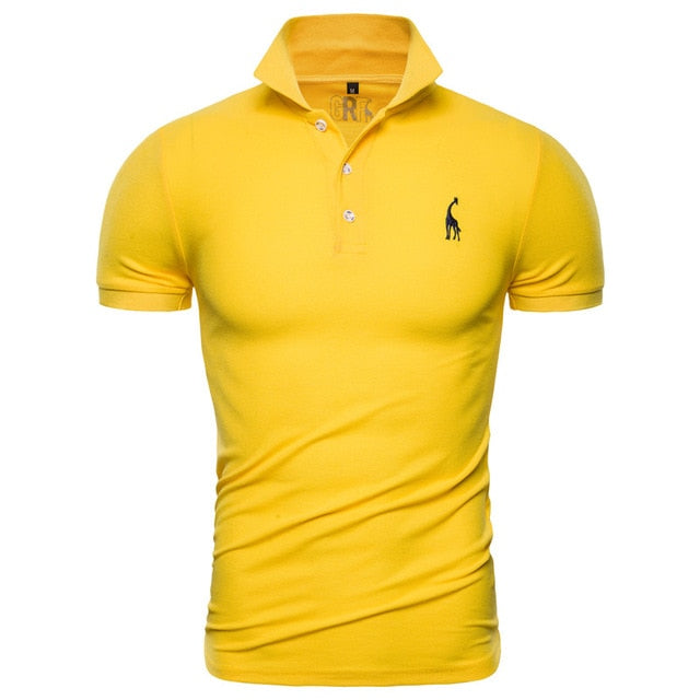 NEGIZBER New Man Polo Shirt Mens Casual Deer Embroidery Cotton Polo shirt Men Short Sleeve High Quantity polo men